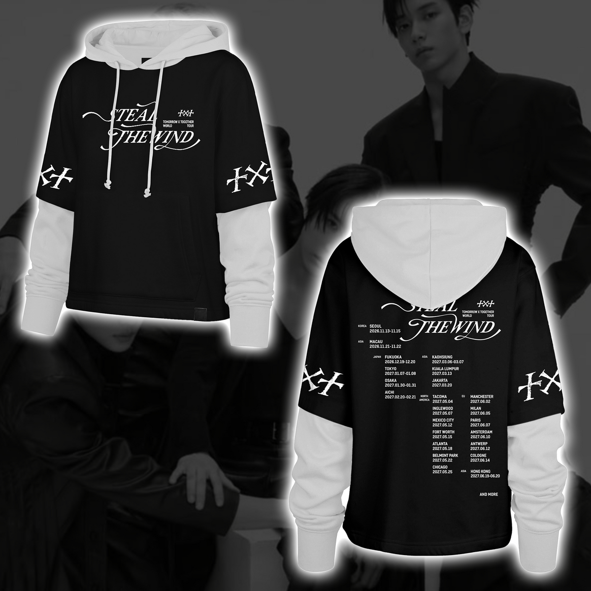 TXT Steal The Wind Tour Grunge Streetwear Shortstop Hoodie Gift For Fans
