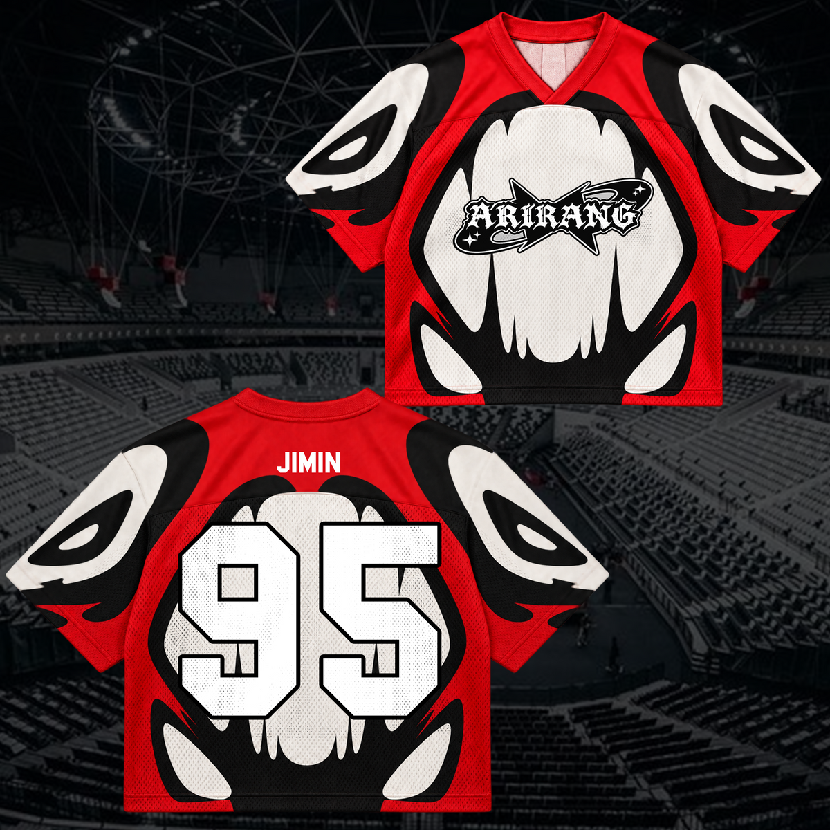 Rebellious Arirang B.T.S Club All Members Retro Streetwear Mixed Mesh Jersey For Fans