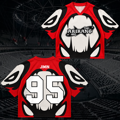 Rebellious Arirang B.T.S Club All Members Retro Streetwear Mixed Mesh Jersey For Fans