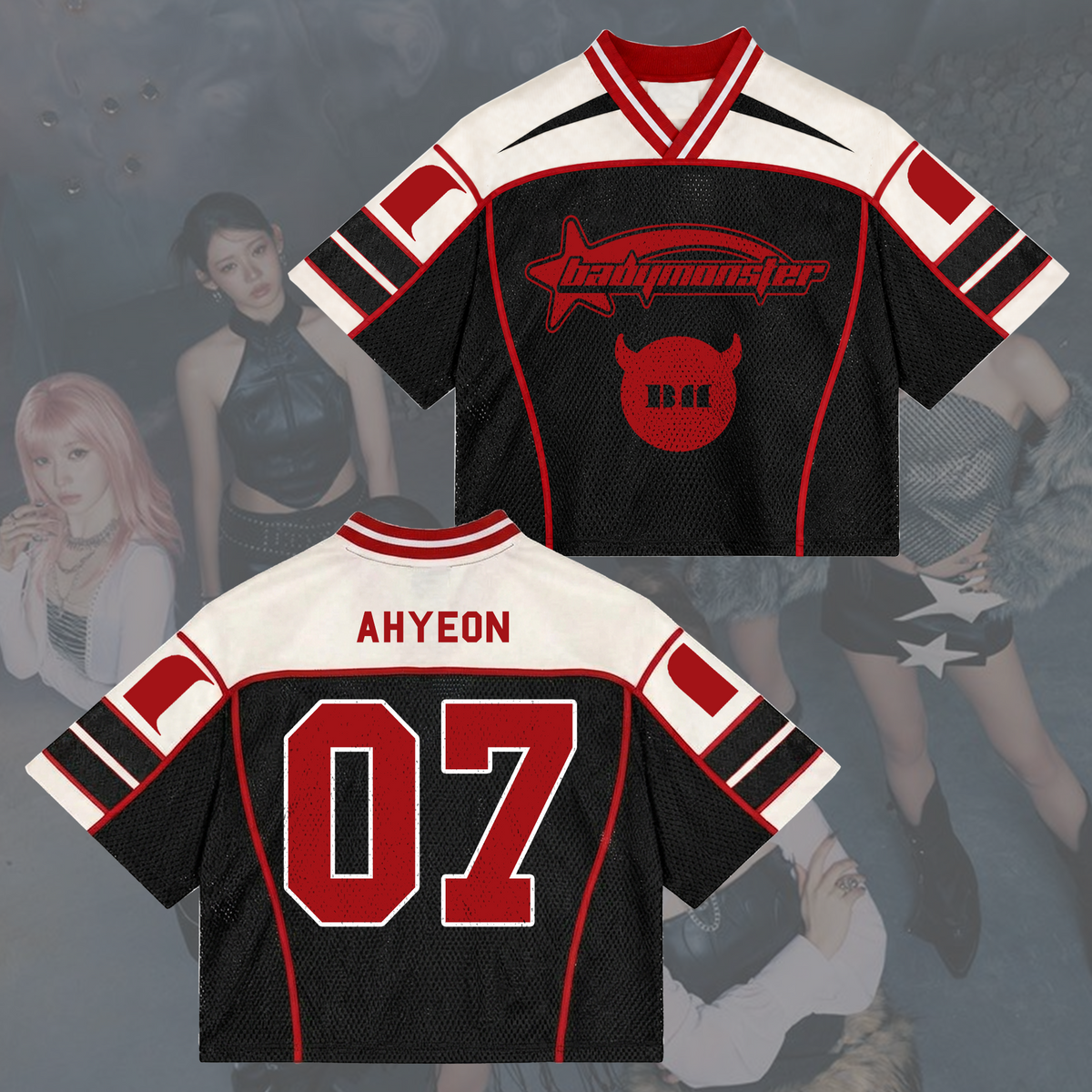 Powerful Choom World Tour Babymonster Sporty  Mixed Mesh Jersey Fanmerch