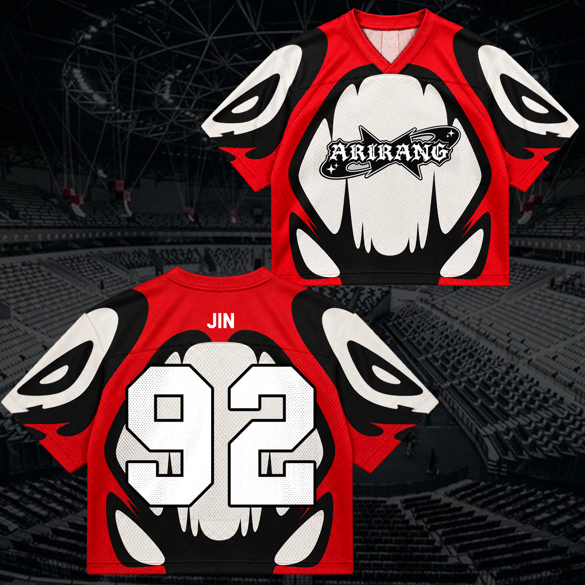 Rebellious Arirang B.T.S Club All Members Retro Streetwear Mixed Mesh Jersey For Fans