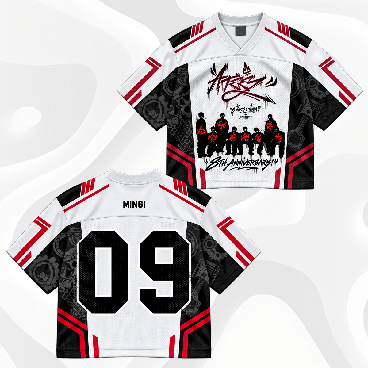 ATEEZ 8th Anniversary Mixed Mesh Jersey Golden Hour ATINY Fans Merch