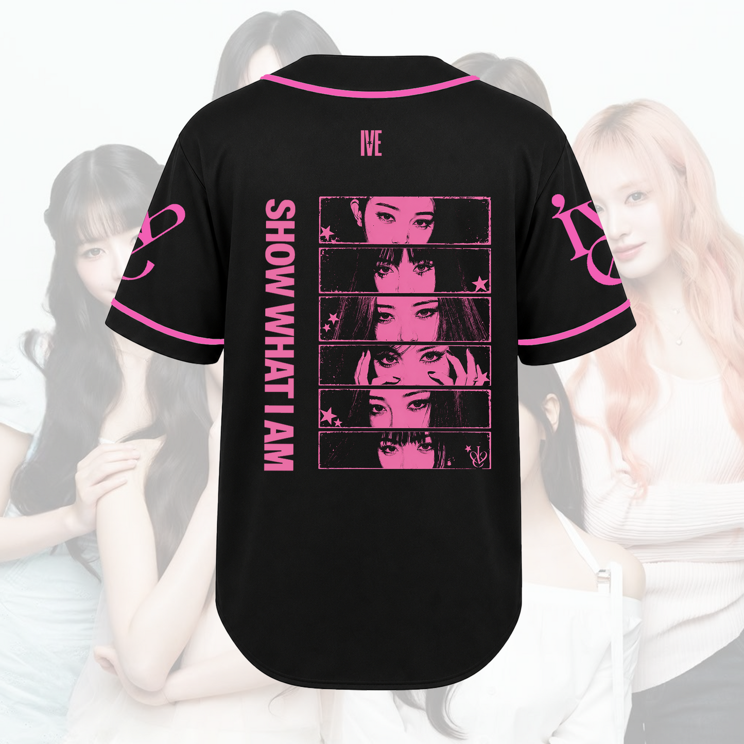 IVE Show What I Am Concert Baseball  Jersey Distressed Pink Eyes Gift For Fans