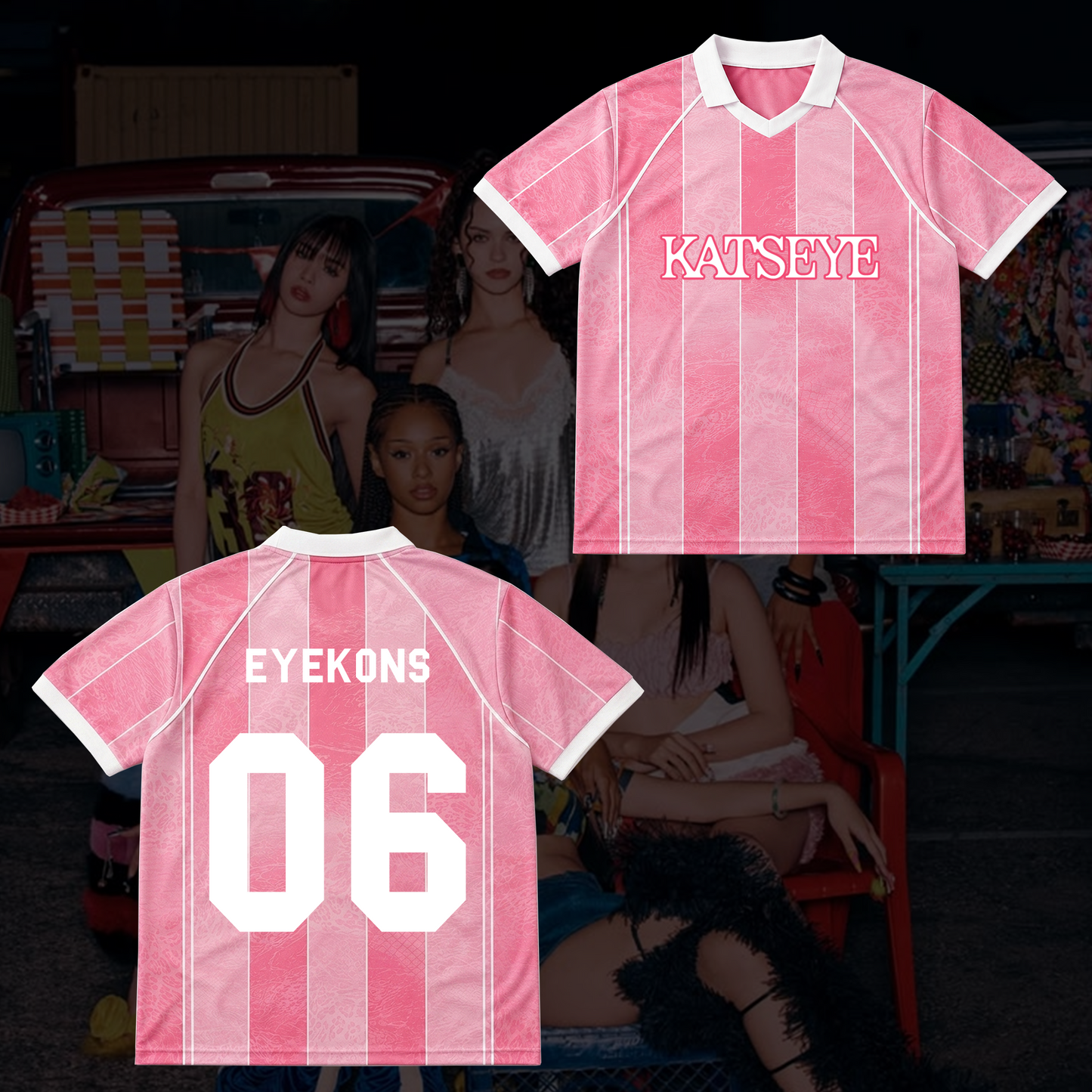 Radiant KATSEYE Winged Neck Baseball Shirt The Wildworld Tour Gift for Fan