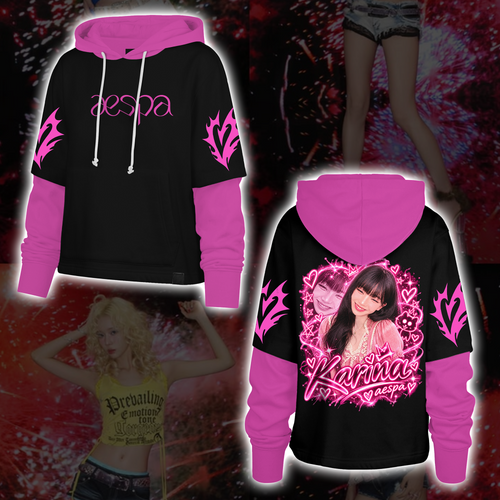 Aespa SYNK Complexity Tour Fairy Style Shortstop Hoodie Gift For Fans