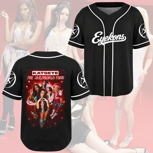 KATSEYE Eyekons The Wildworld Tour Pink Glow Baseball Jersey Gift For Fans