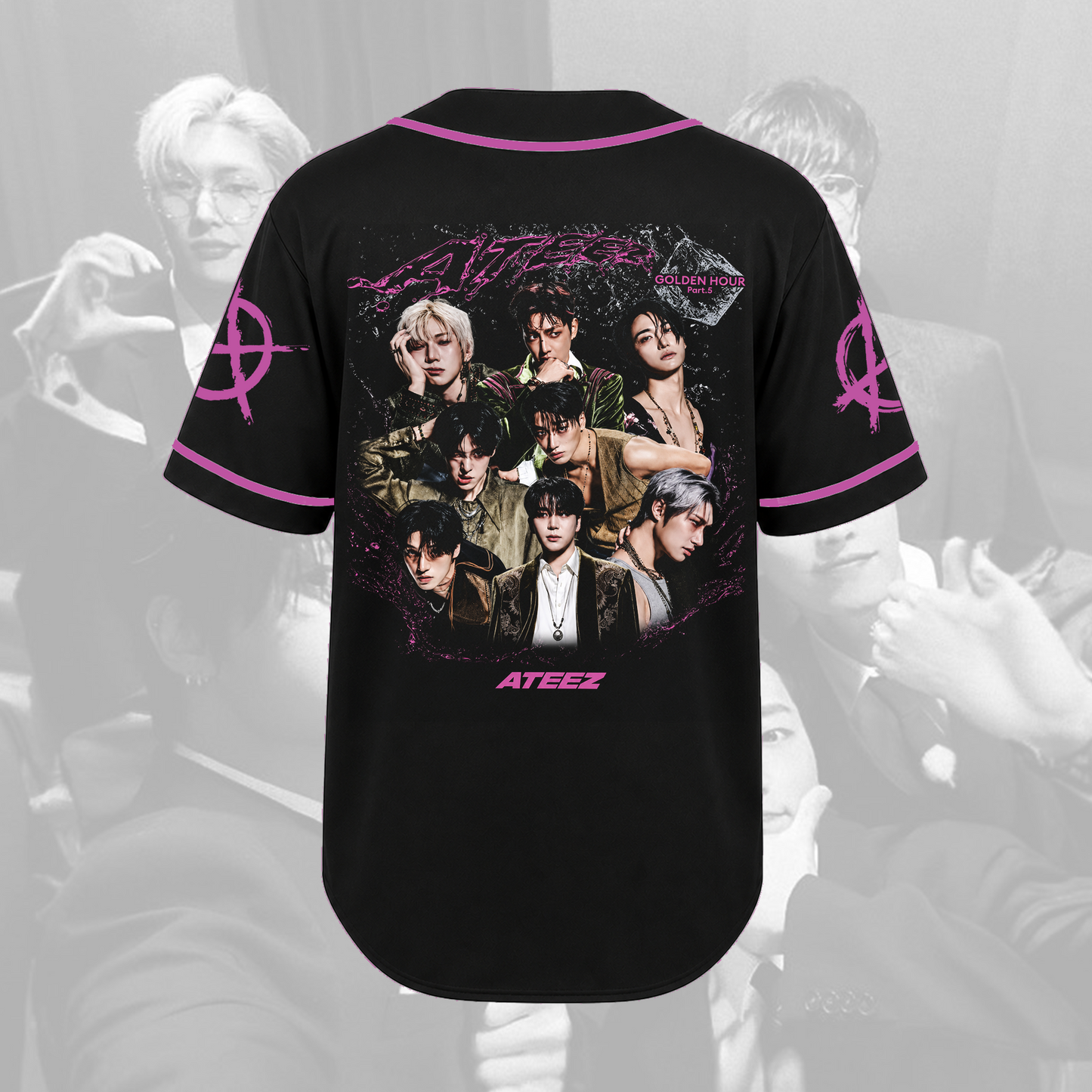 ATEEZ Golden Hour Part 5 Neon Pink Baseball Jersey Gift For Fans