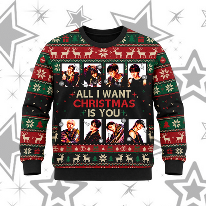 Merry ATEEZ All I Want For Christmas Is You Ugly Sweater For Atiny