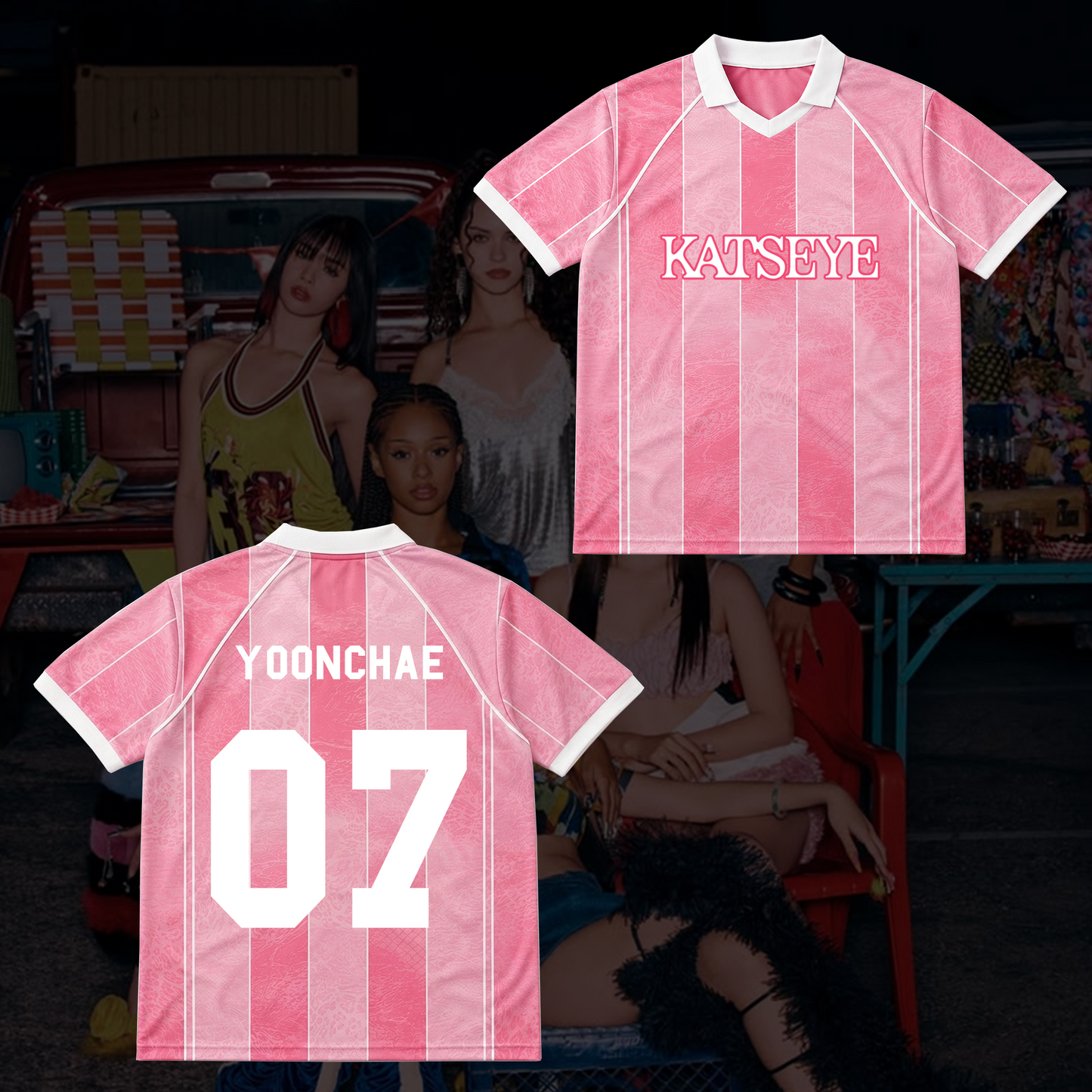Radiant KATSEYE Winged Neck Baseball Shirt The Wildworld Tour Gift for Fan