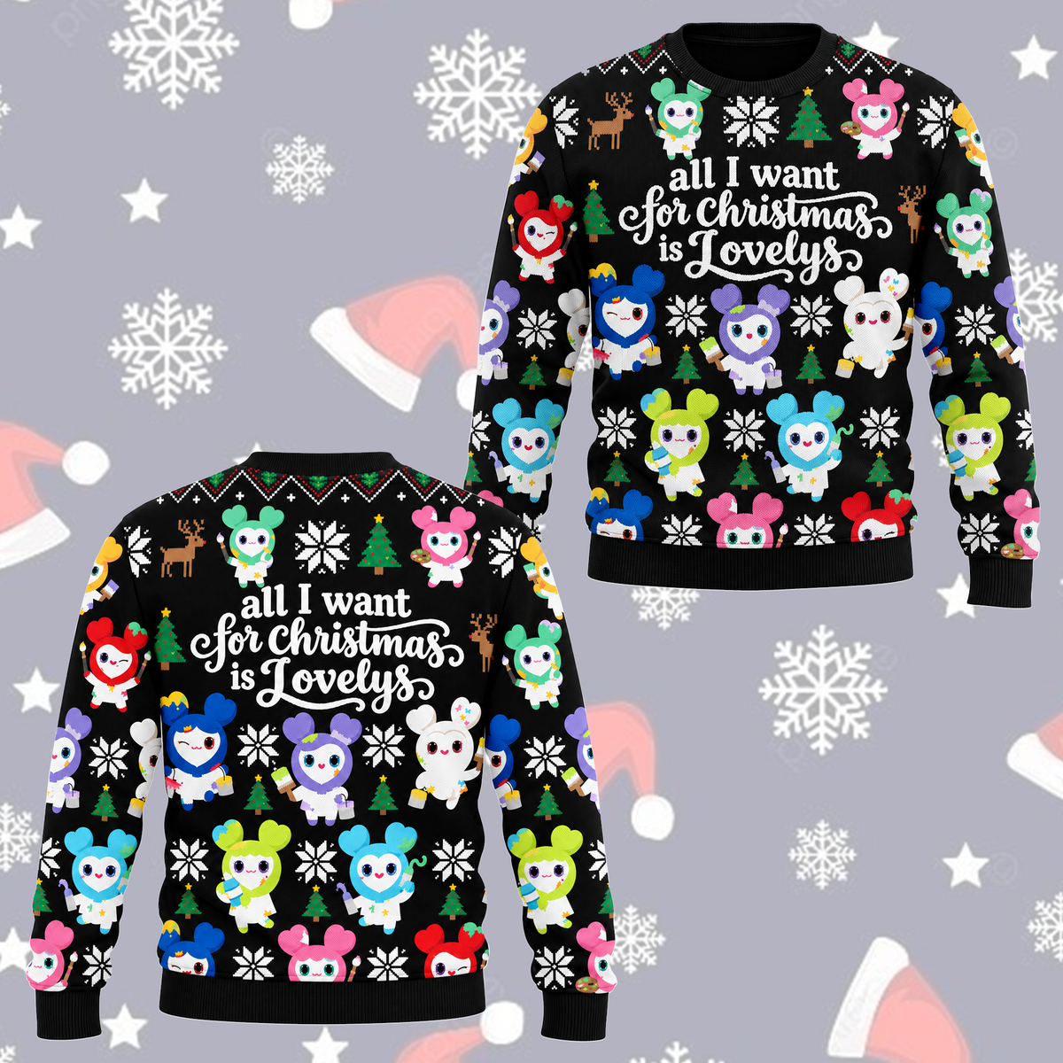 Jolly All I Want For Christmas Is Lovelys T.W.I.C.E. Club Ugly Christmas Sweater For Once