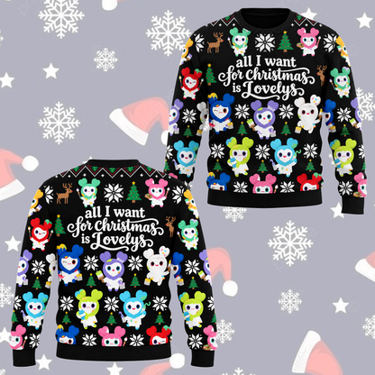 Jolly All I Want For Christmas Is Lovelys T.W.I.C.E. Club Ugly Christmas Sweater For Once