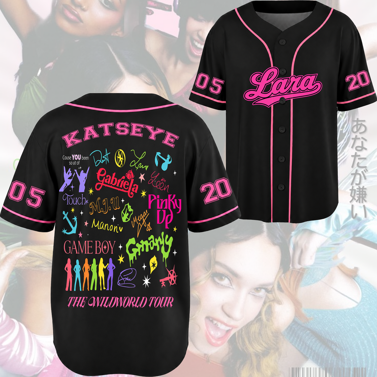 Pinky Up Katseye The Wildworld Track List Tour Baseball Jersey