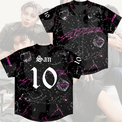 ATEEZ Golden Hour Part 5 Neon Pink Marble Baseball Jersey Gift For Atiny