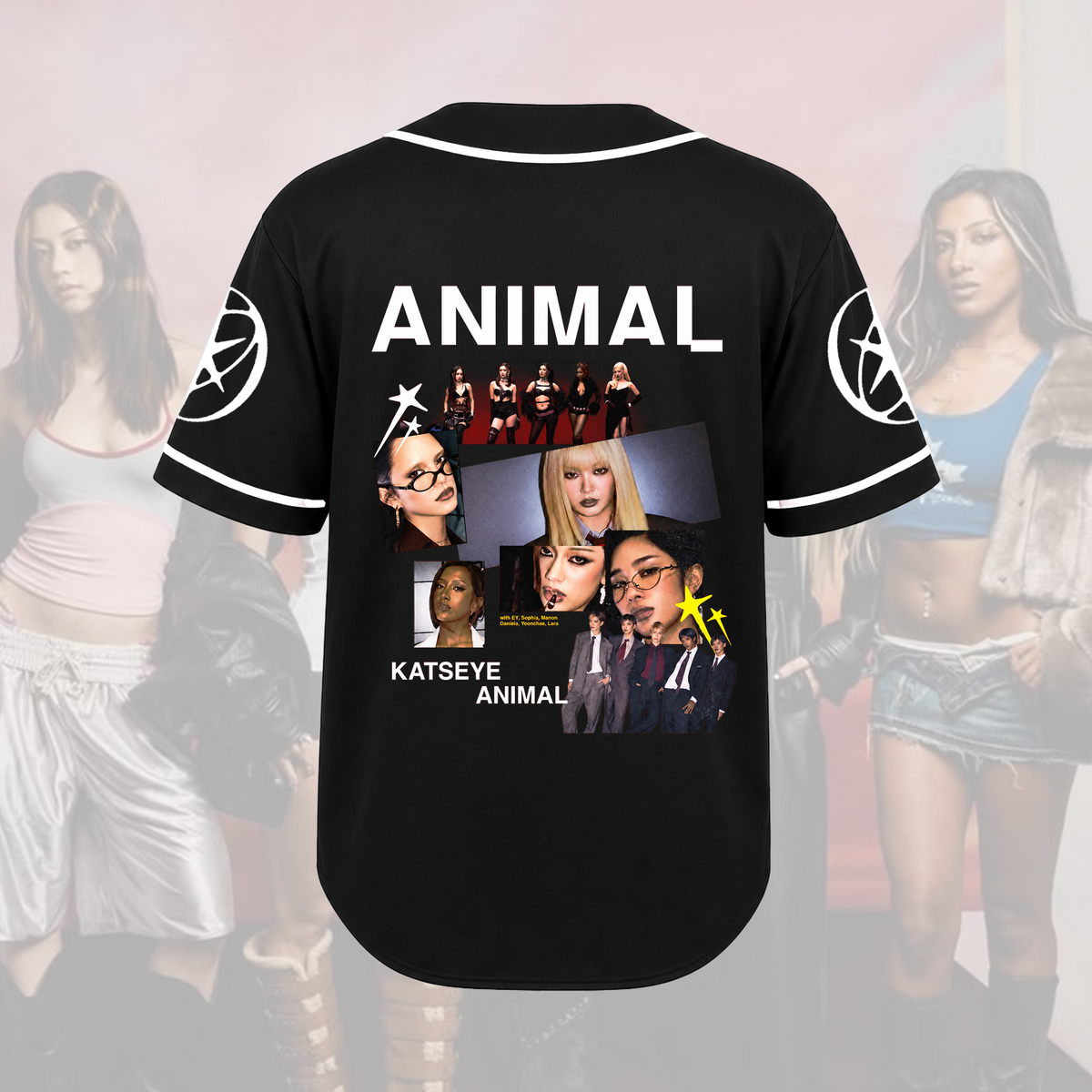 Striking KATSEYE Eyekons Animal Baseball Jersey Kpop Concert Outfit