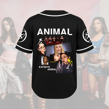 Striking KATSEYE Eyekons Animal Baseball Jersey Kpop Concert Outfit