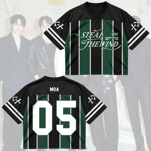 TXT Steal The Wind Tour Pinstripe Blokecore Mixed Mesh Jersey For MOA Fans