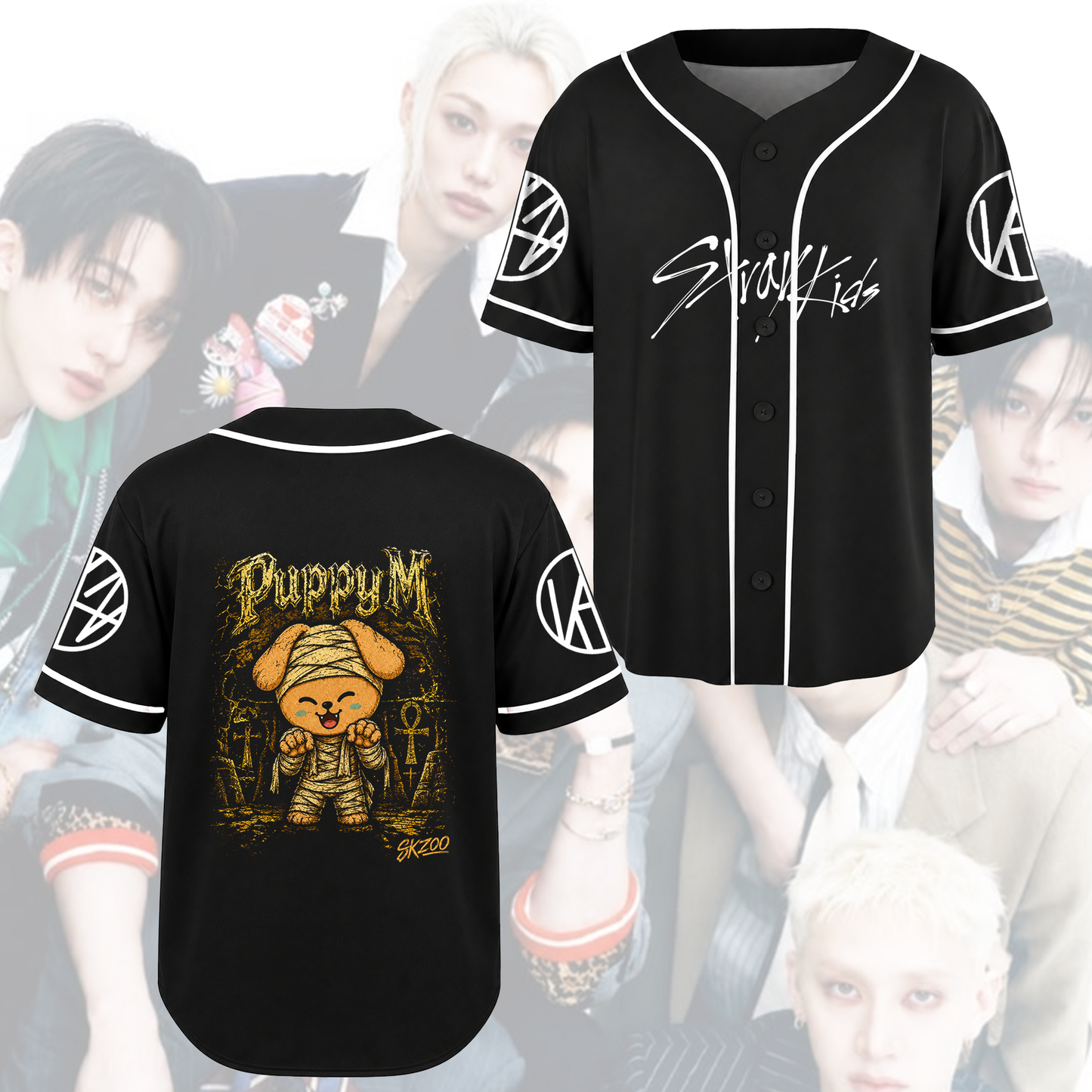 Chilling Stray Kids Halloween Baseball Jersey SKZOO Kpop Gift for Fans