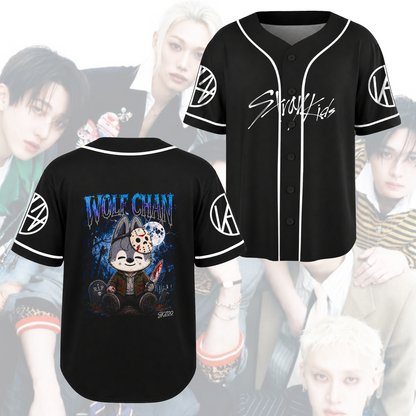 Chilling Stray Kids Halloween Baseball Jersey SKZOO Kpop Gift for Fans