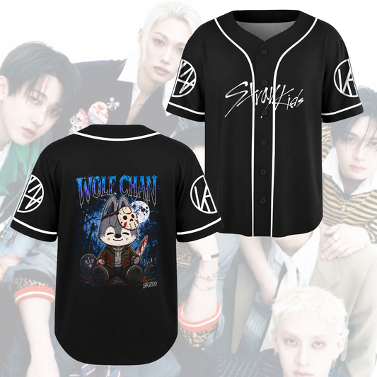 Chilling Stray Kids Halloween Baseball Jersey SKZOO Kpop Gift for Fans