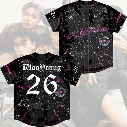 ATEEZ Golden Hour Part 5 Neon Pink Marble Baseball Jersey Gift For Atiny