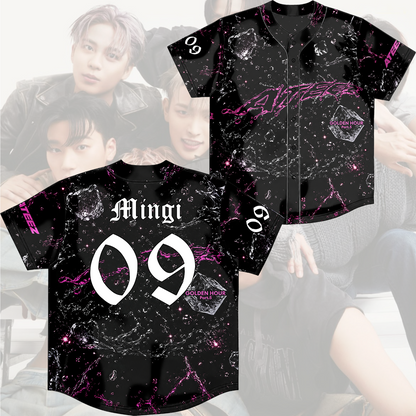 ATEEZ Golden Hour Part 5 Neon Pink Marble Baseball Jersey Gift For Atiny