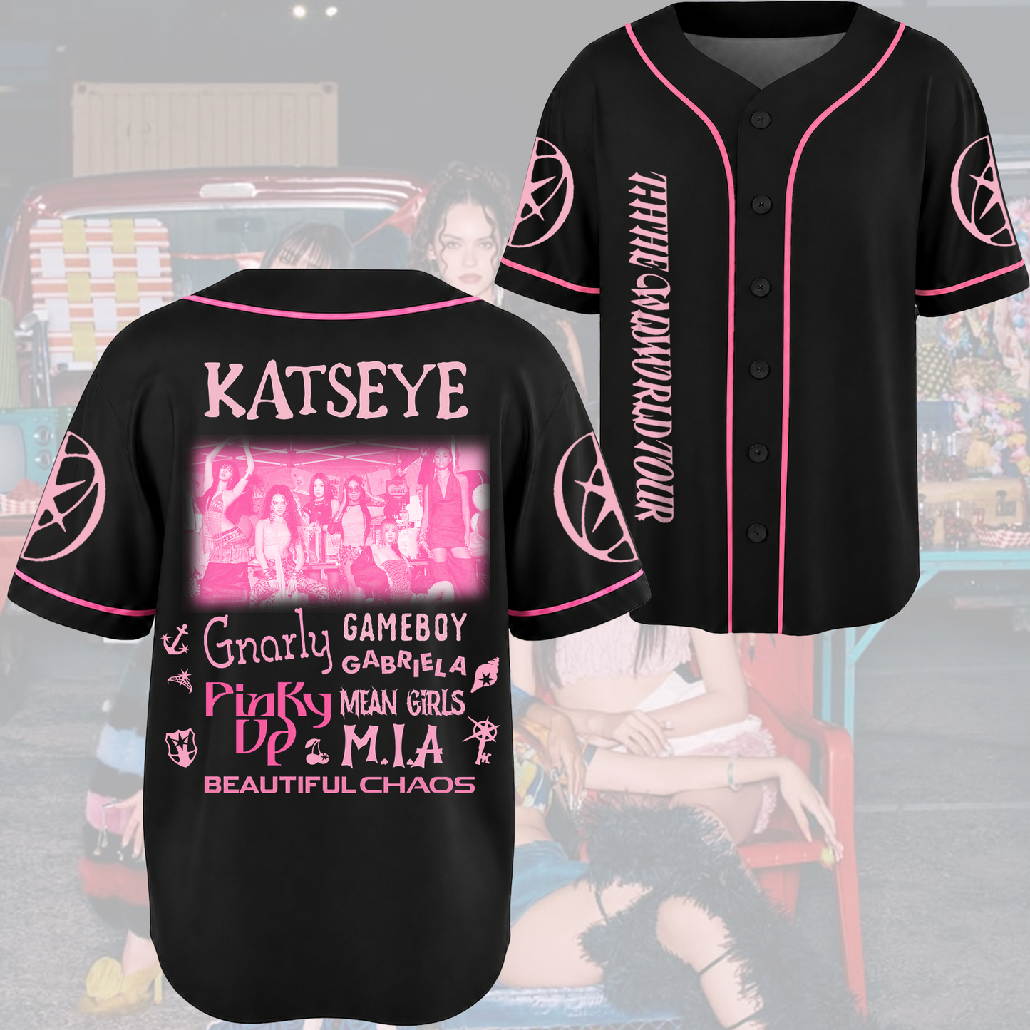 Pinky Up Katseye The Wildworld Tour Baseball Jersey