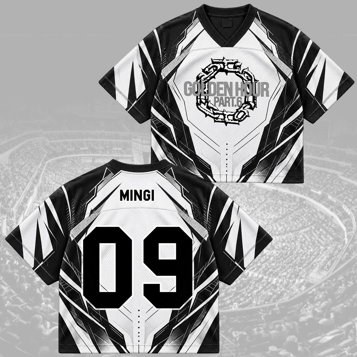 Fierce Golden Hour Part 6 ATEEZ Futuristic Mix Mesh Jersey For Atiny