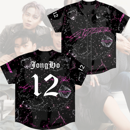 ATEEZ Golden Hour Part 5 Neon Pink Marble Baseball Jersey Gift For Atiny