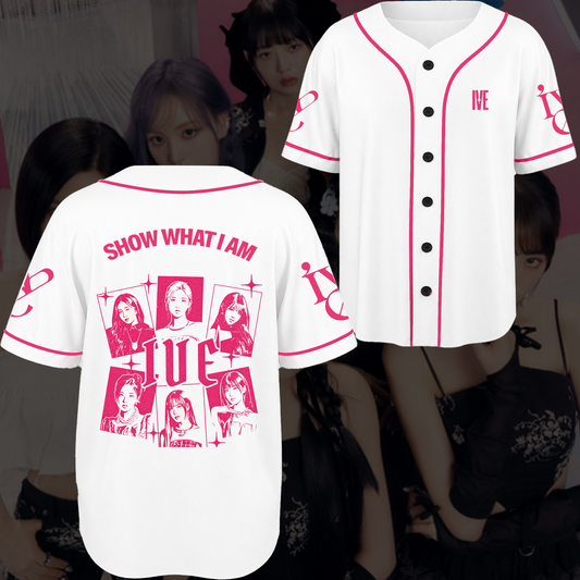 IVE Show What I Am Baseball Jersey Pink Glamour Merch Gift For Fans