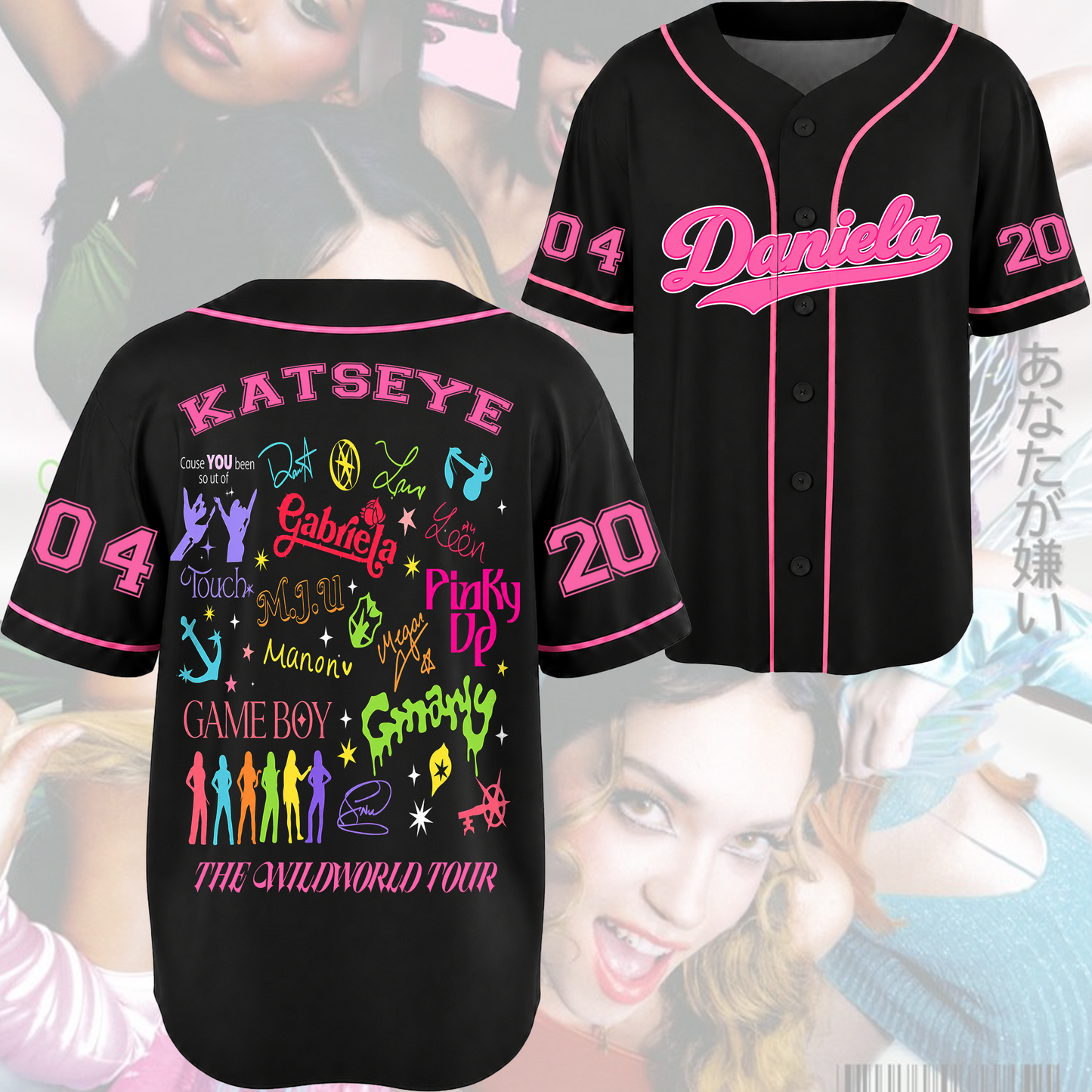 Pinky Up Katseye The Wildworld Track List Tour Baseball Jersey