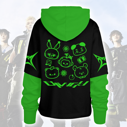 NCT 127 Blingy Full-Group niedliches Cartoon-Maskottchen Doodle Shortstop Kapuzenpullover Geschenk für Fans