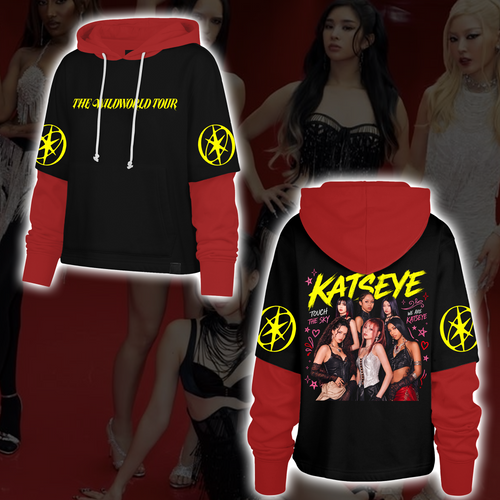 Symphonic KATSEYE Touch The Sky Shortstop Hoodie Unique Wildworld Tour Fan Merch