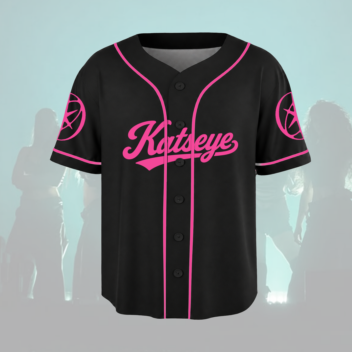 KATSEYE World Tour Black Pink Baseball Jersey Eyekons Merch Gift