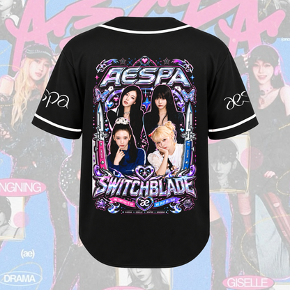 aespa SYNK Complexity Concert  Baseball Jersey Switchblade Metallic Gift For MY