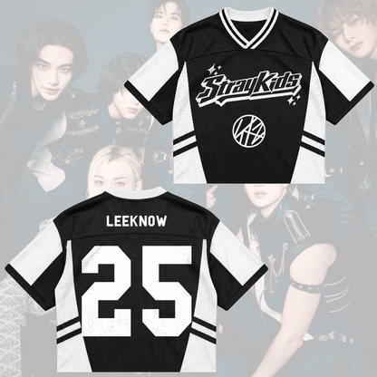 Retro Stray Kids This That Mixed Mesh Jersey Run It Tour Geschenk für Fans