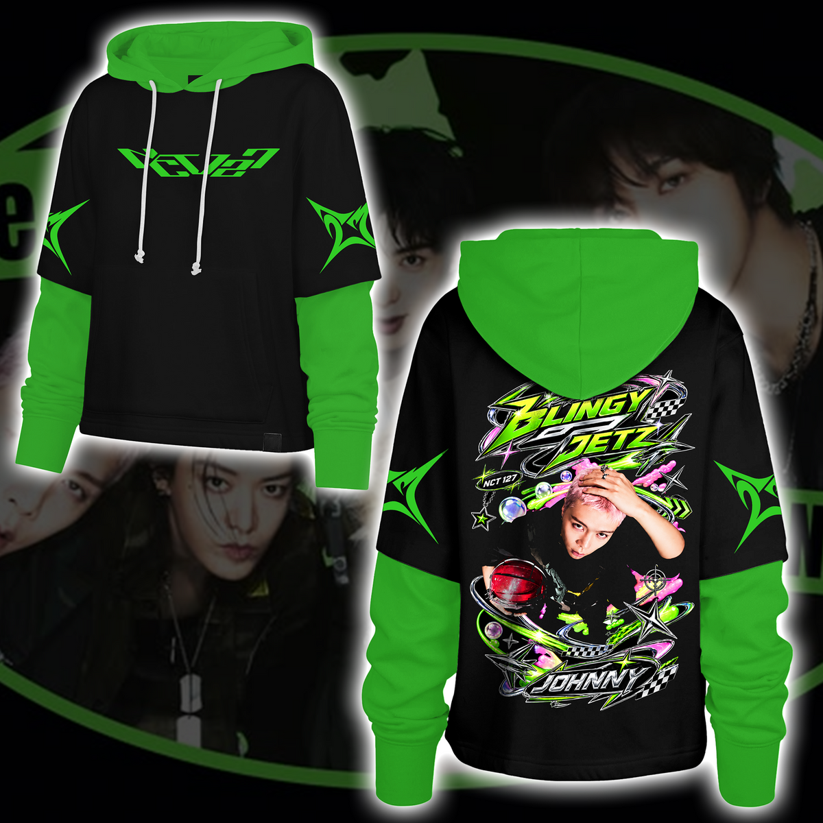 NCT 127 Blingy Jets Cyberpunk Tour Explosion Shortstop Hoodie Geschenk für Fans