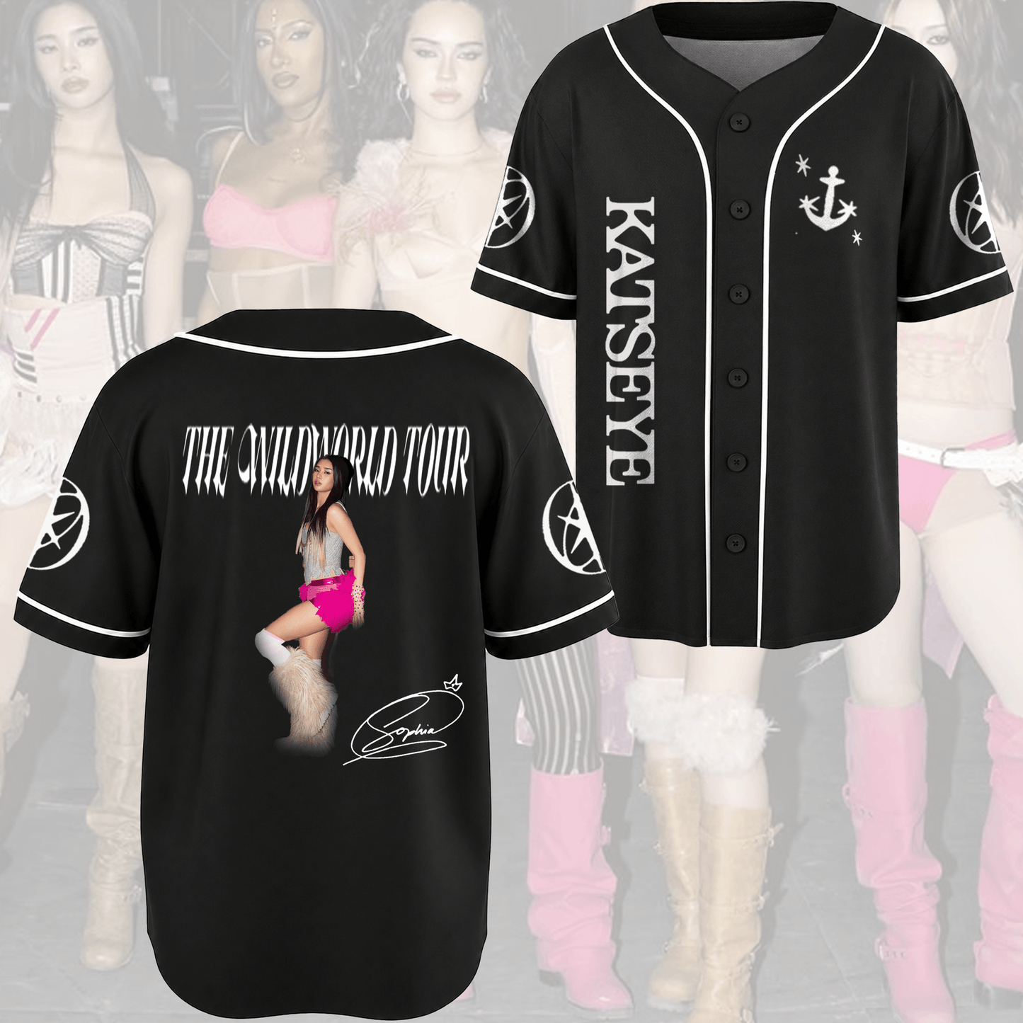 Shockwave The WILDWORLD Tour  Katseye Signature Baseball Jersey Gift For Fans