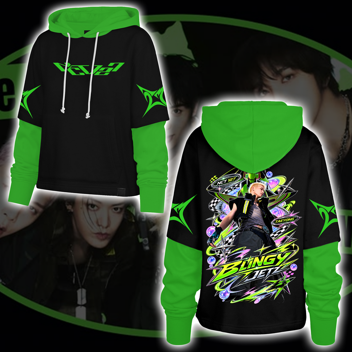 NCT 127 Blingy Jets Cyberpunk Tour Explosion Shortstop Hoodie Geschenk für Fans