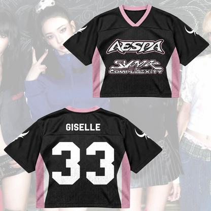 Chic aespa SYNK COMPLEXITY Mixed Mesh Jersey Lemonade Gift for Fans