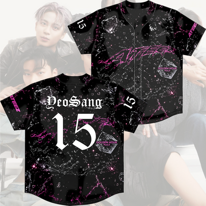 ATEEZ Golden Hour Part 5 Neon Pink Marble Baseball Jersey Gift For Atiny