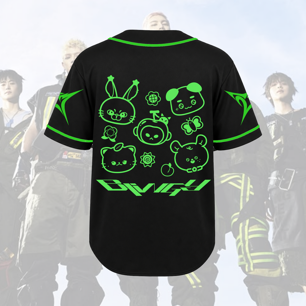 NCT 127 Blingy Album Neon Line Art Kawaii Baseballtrikot für NCTZEN