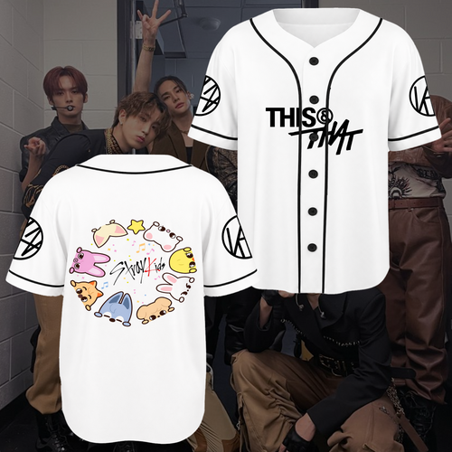 Stray Kids Run It Tour SKZOO Baseball Jersey Kpop Concert Shirt