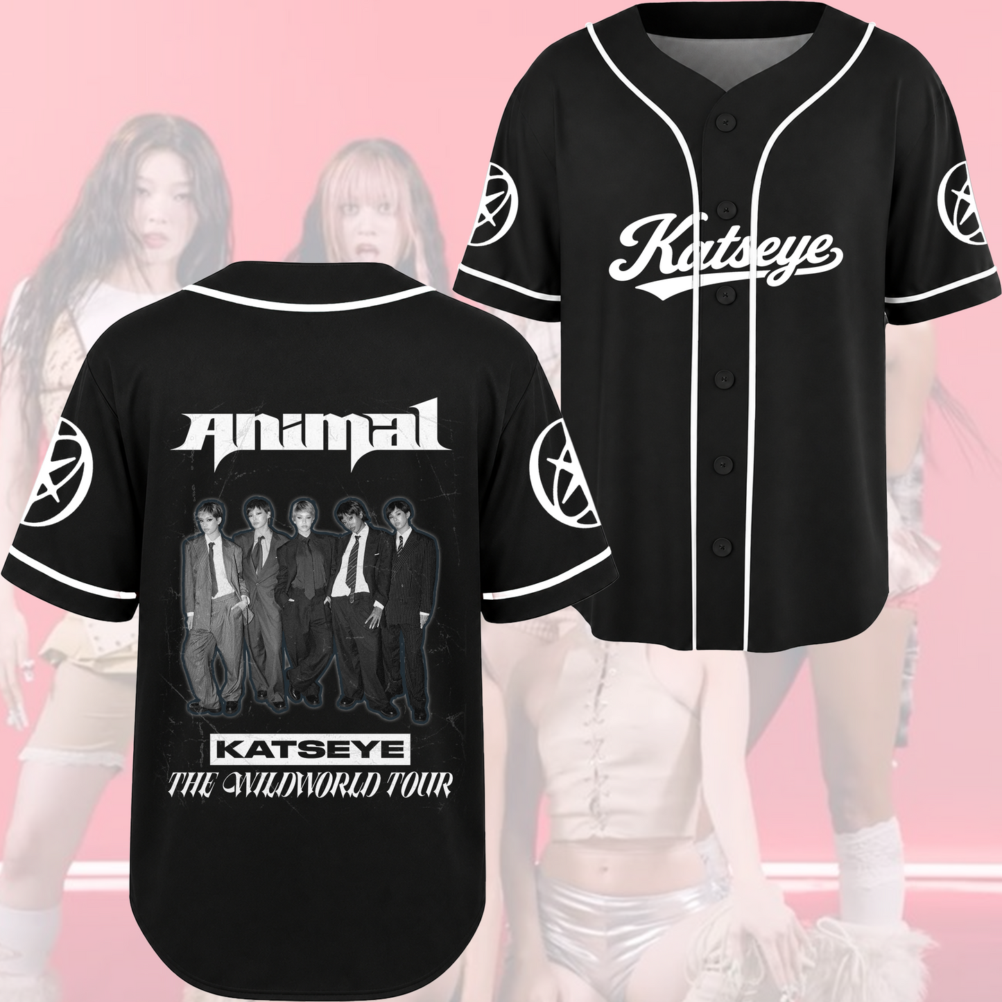 Suit Style KATSEYE Baseball Jersey The Wild World Tour Animal Concert Outfit Fan Edition