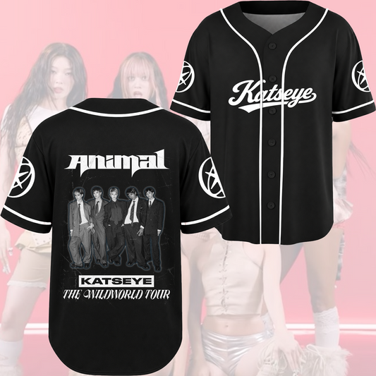 Suit Style KATSEYE Baseball Jersey The Wild World Tour Animal Concert Outfit Fan Edition
