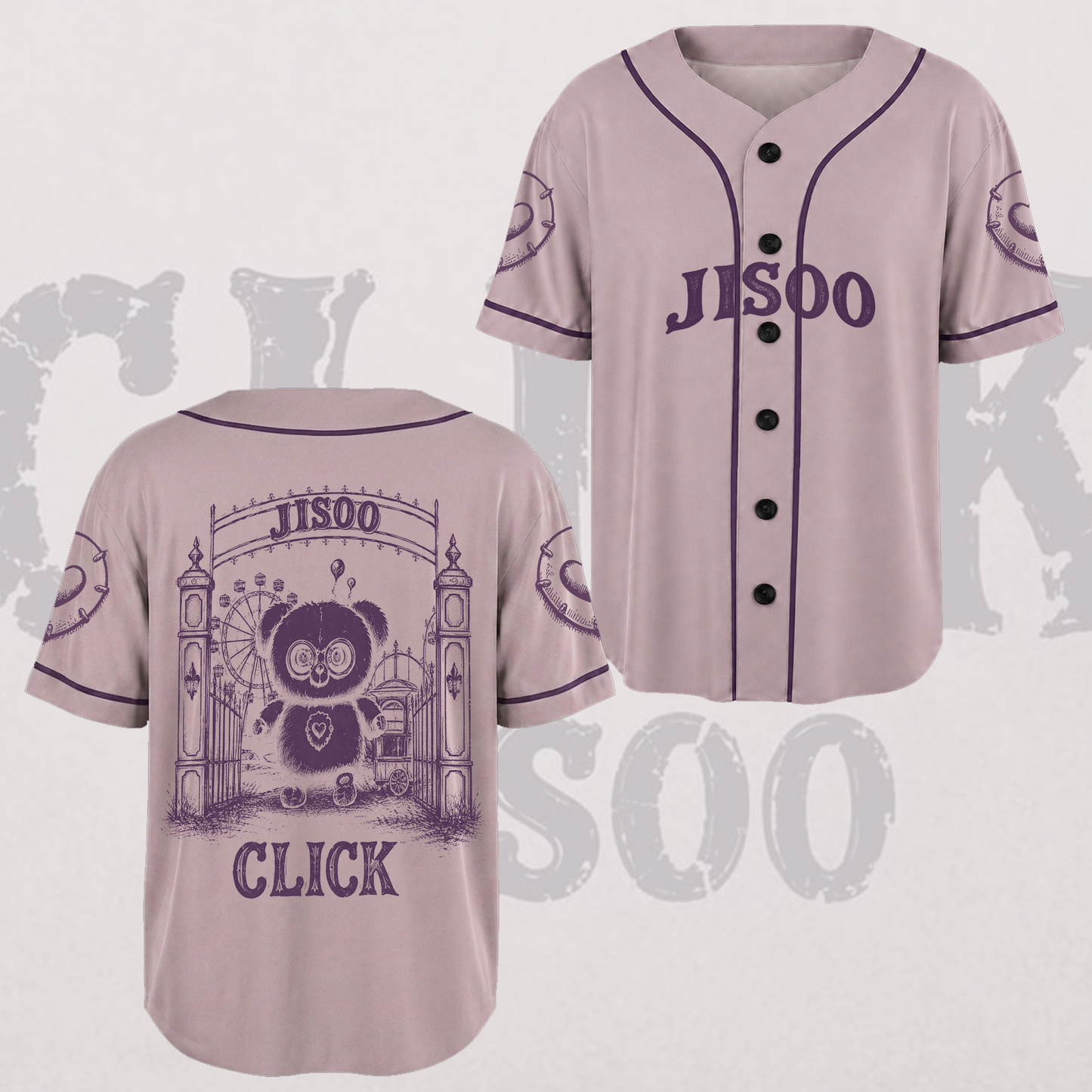 Jisoo Click Solo Purple Baseball Jersey BLACKPINK Concert Outfit
