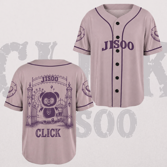 Jisoo Click Solo lila Baseball-Trikot BLACKPINK Konzert-Outfit