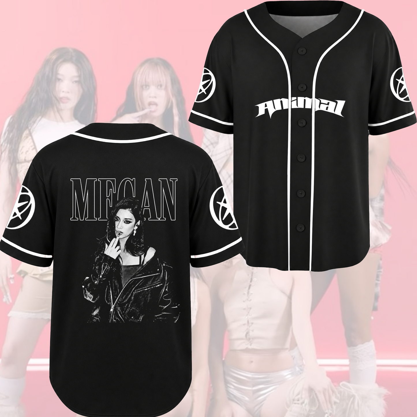 Office Siren KATSEYE Animal Baseball Jersey The Wildworld Tour Streetwear Fan Gifts