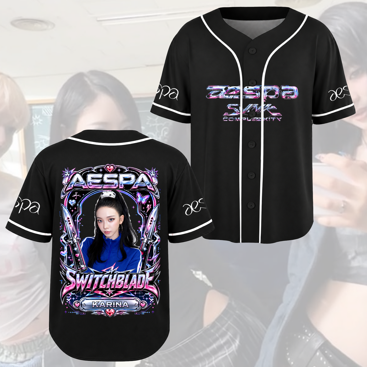 Solo Portrait aespa SYNK Complexity Tour Baseball Jersey Switchblade Fan Edition