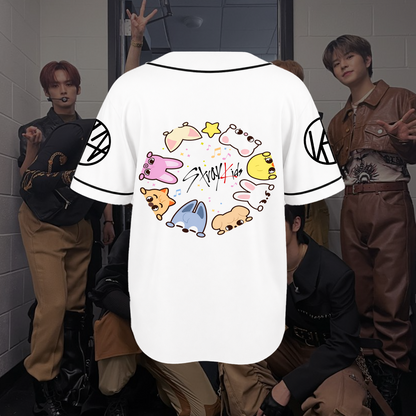 Stray Kids Run It Tour SKZOO Baseball Jersey Kpop Concert Shirt