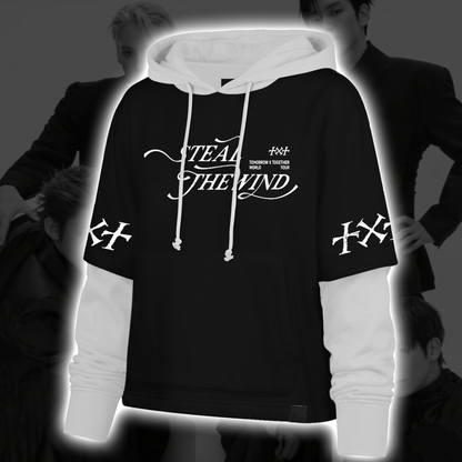 TXT Steal The Wind Tour Grunge Streetwear Shortstop Hoodie Gift For Fans
